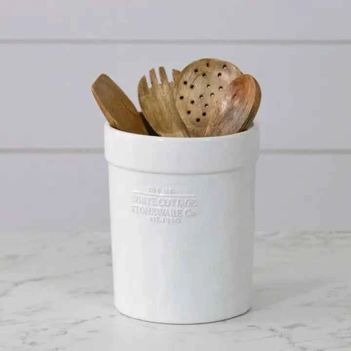 White Cottage Utensil Crock (Pc)