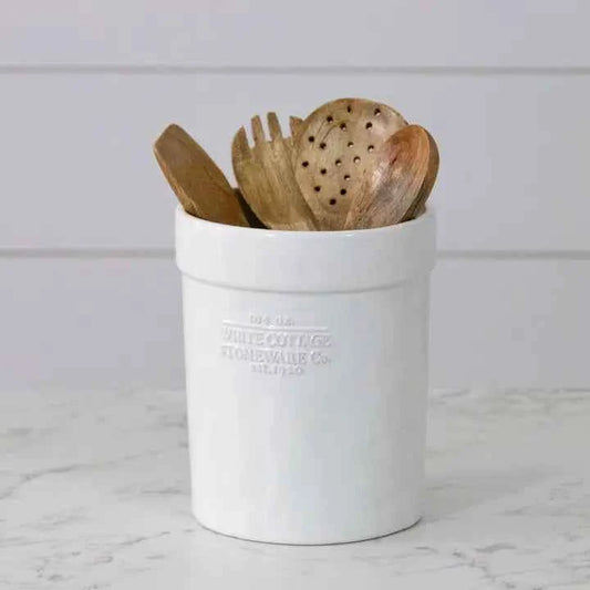 White Cottage Utensil Crock (Pc)
